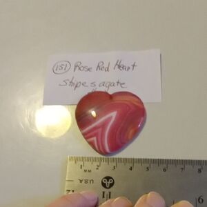 Rose Red Heart Shaped Stone Agate